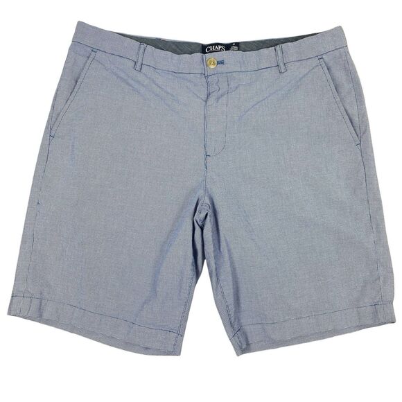 ⭐️ Chaps Mens Bermuda Shorts Sz 38 Blue Houndstooth Preppy Yacht Club Nautical - Picture 1 of 9